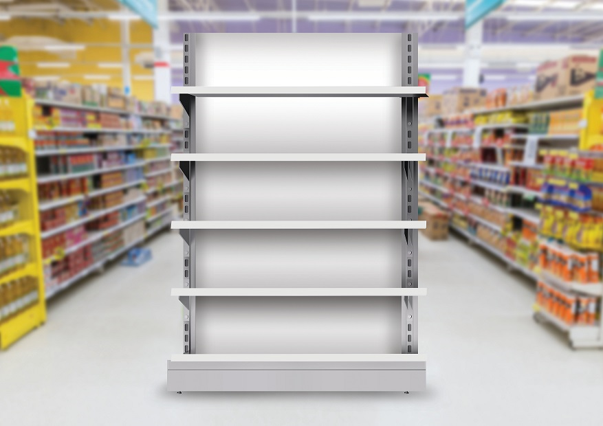 empty supermarket shelf showing out of stocks